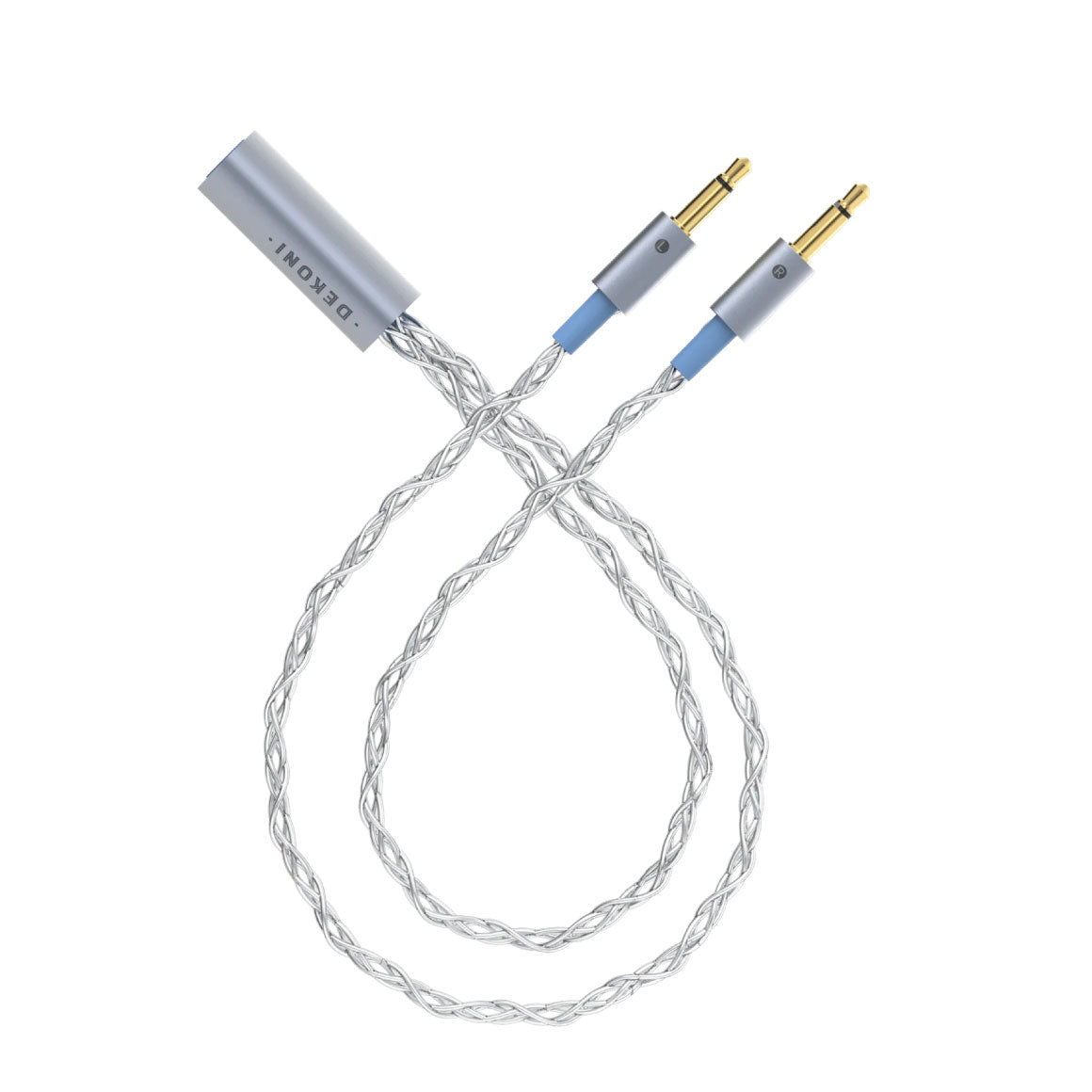 Headphone-Zone-Dekoni-Audio-Postsplit-3.5mm-Connectors-with-Silver-Braided-Cable