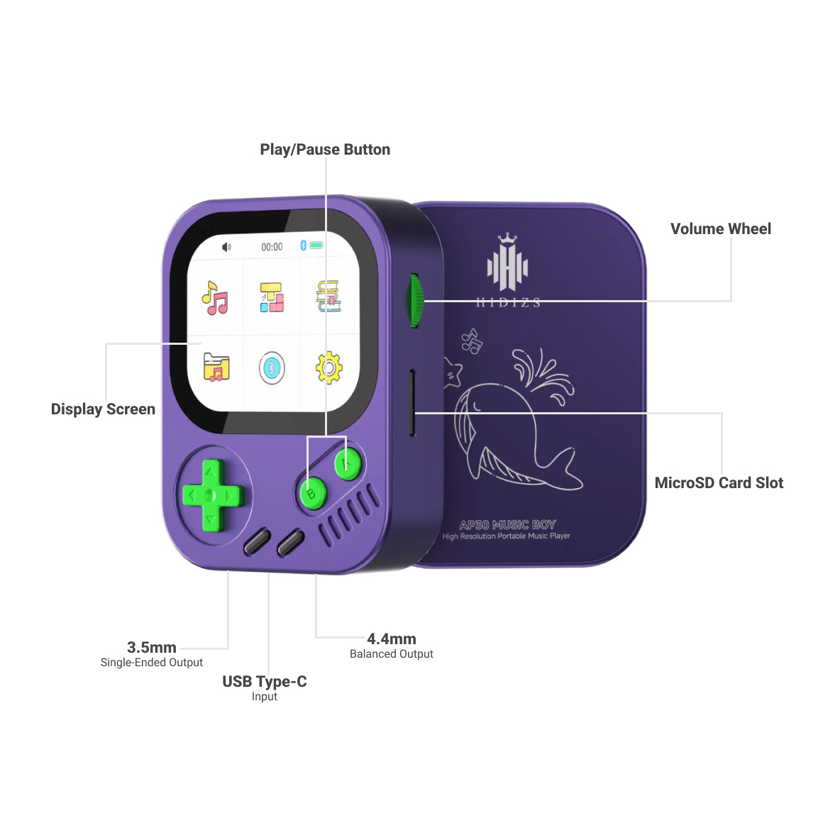 Headphone-Zone-Hidizs-AP30-Music-Boy-Lightweight-Plastic-Edition-Shadow-Black