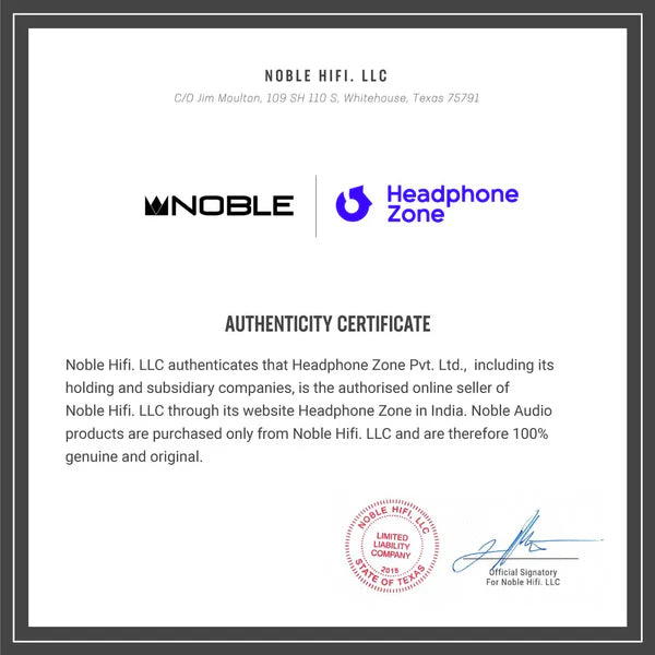 Headphone-Zone-Noble-Audio-Van-Gogh-Authentication-Certificate