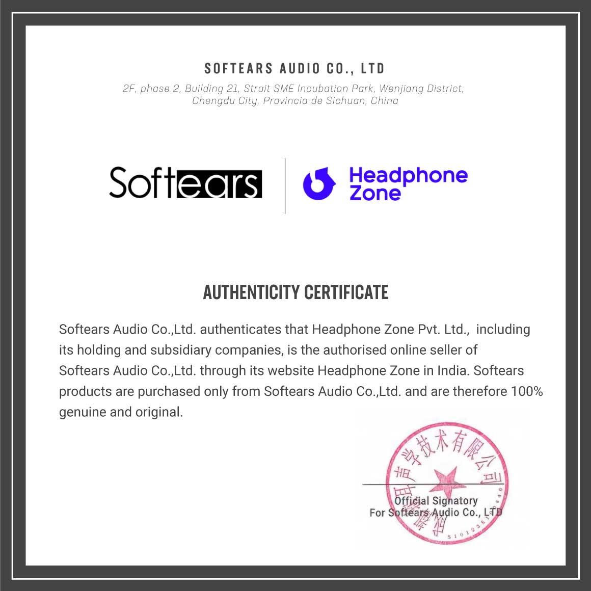 Headphone-Zone-Softears-Volume-S-Authenticity-Certificate