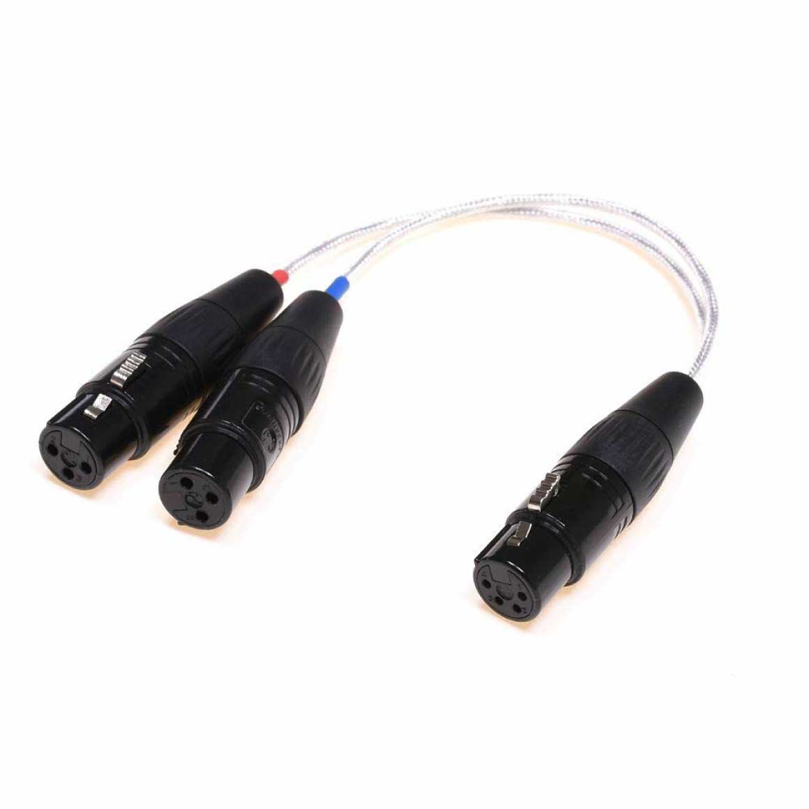 Headgear Audio - Dual 3-Pin XLR Female to 4-Pin XLR Female Athena Silver Cable