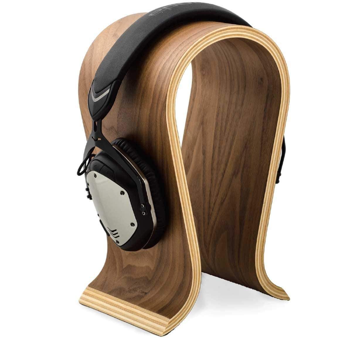 Headphone-Zone-Omega-Handcrafted Wooden Headphone Stand-Walnut