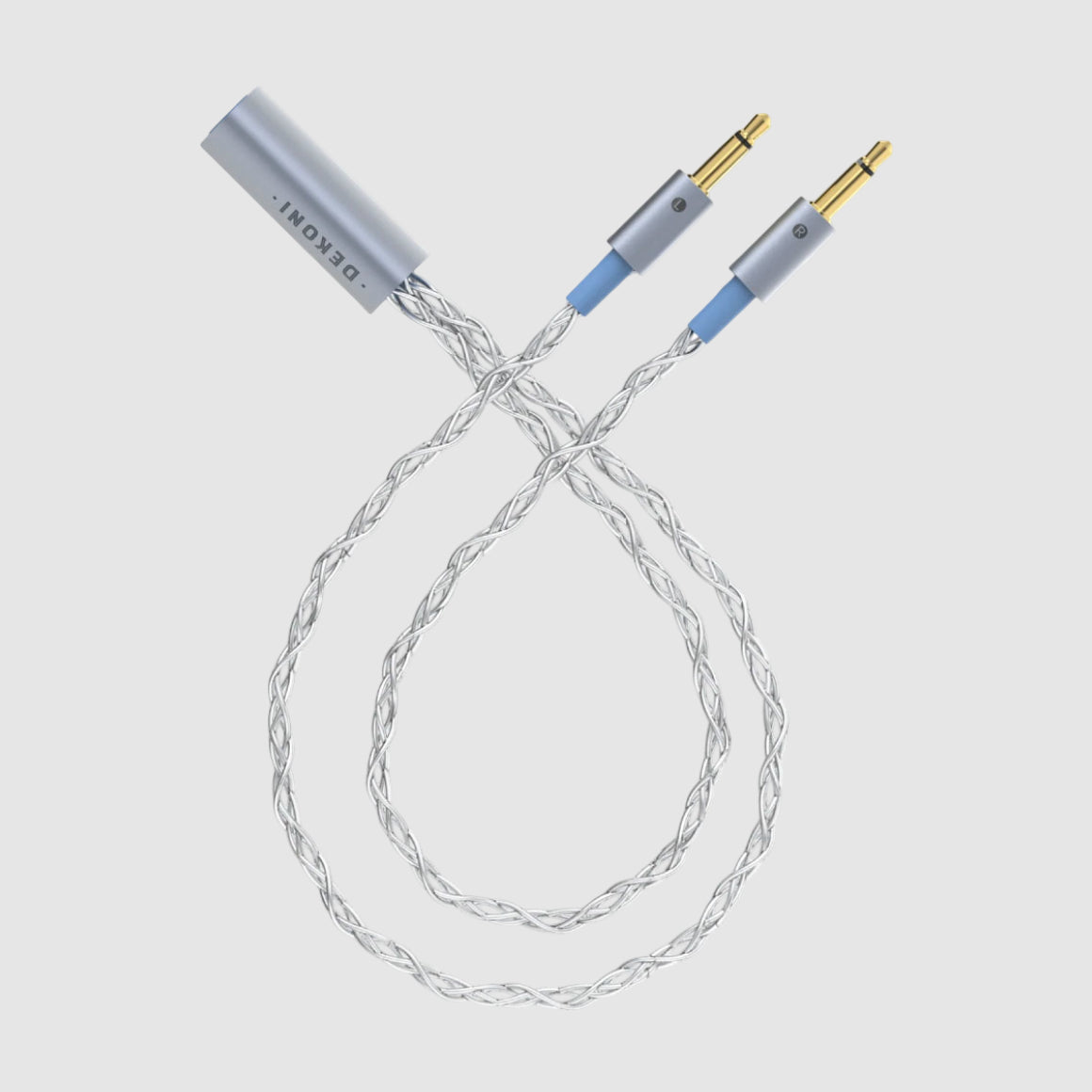 Headphone-Zone-Dekoni-Audio-Postsplit-3.5mm-Connectors-with-Silver-Braided-Cable