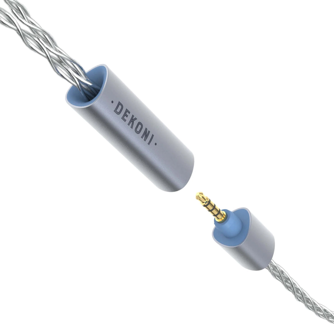 Headphone-Zone-Dekoni-Audio-Postsplit-4-Pin-Mini-XLR-Connectors-with-Silver-Braided-Cable