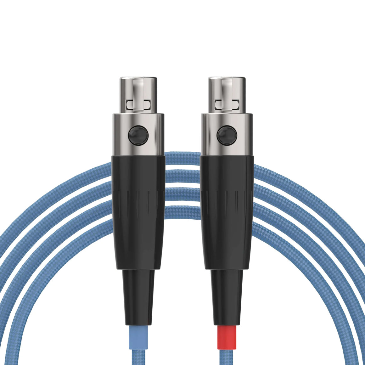 Headphone-Zone-Dekoni-Audio-Postsplit-4-Pin-Mini-XLR-Connectors-with-Silver-Braided-Cable