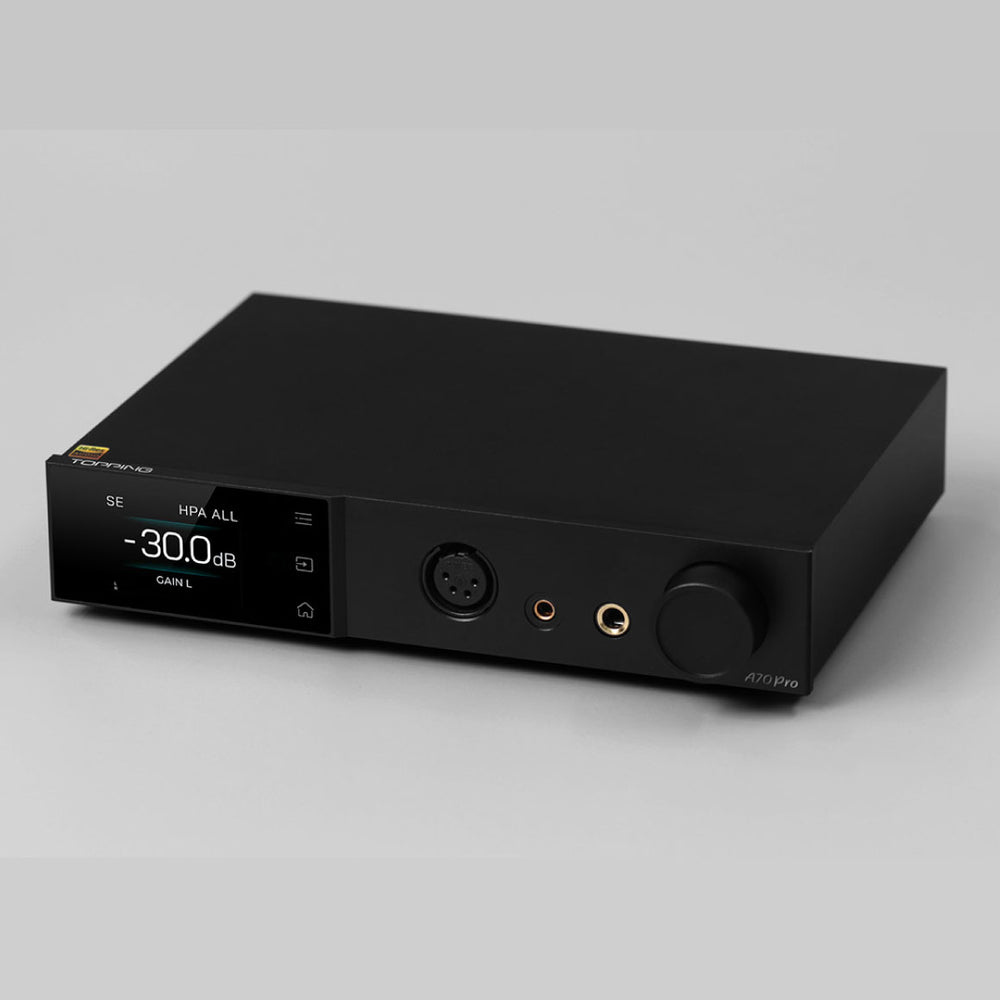 Amplificador Auriculares Topping A70 Pro - 17000 MW X 2, Totalmente Equilibrado, Con Control Remoto, Negro
