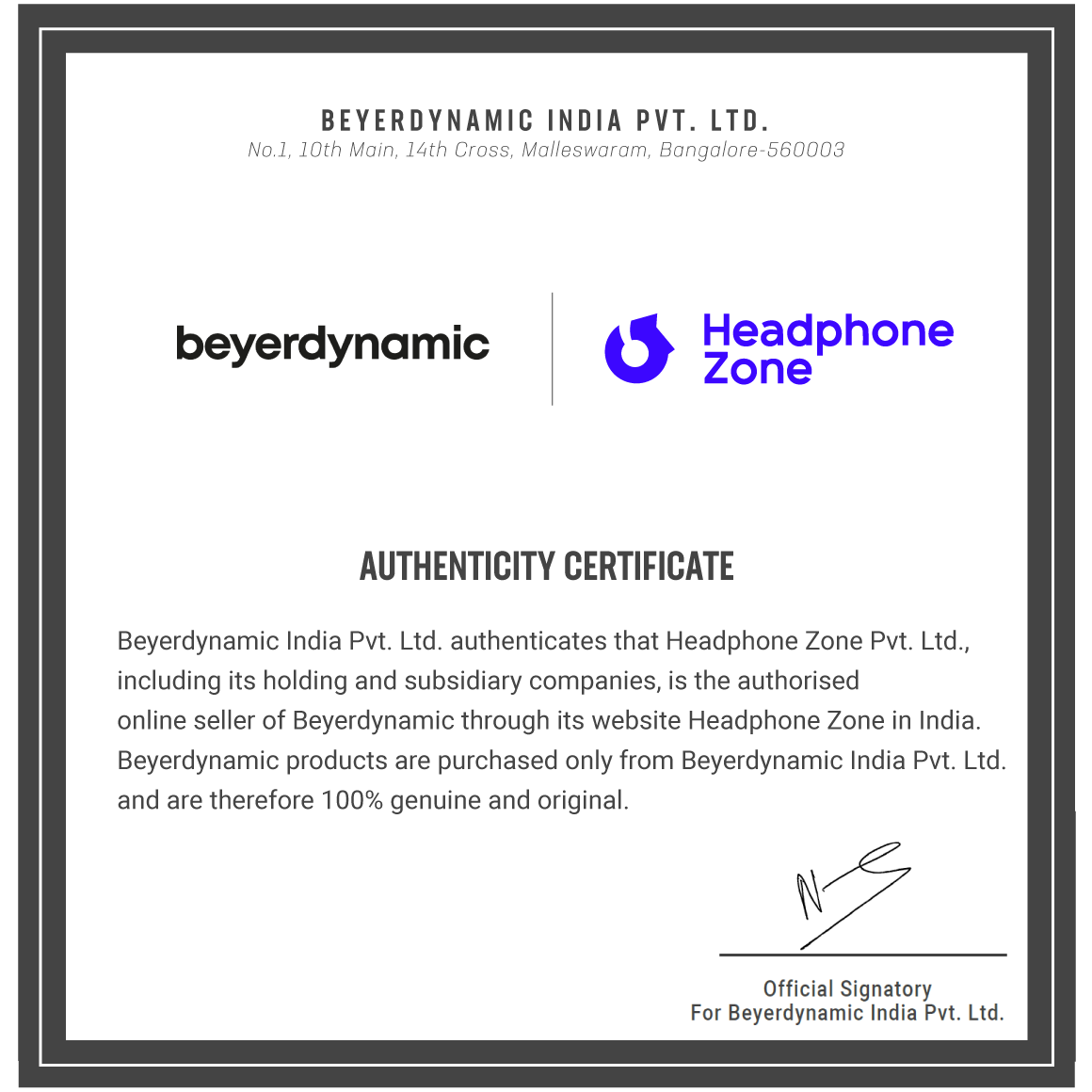Beyerdynamic-Authenticity-Certificate