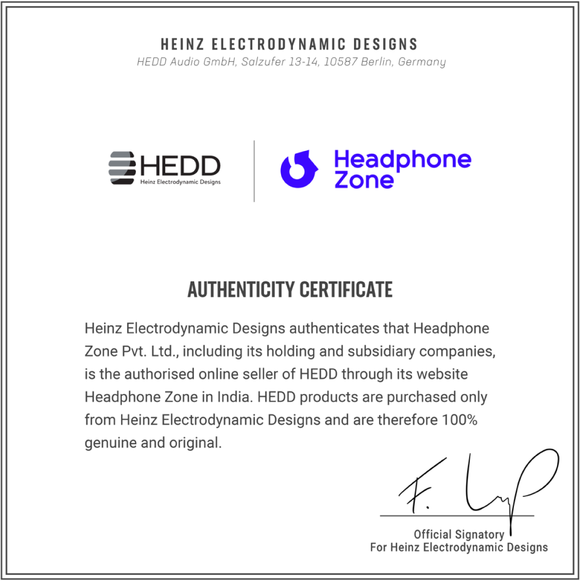 Headphone-Zone-HEDD-AUDIO-AUTHENTICITY-CERTIFICATE