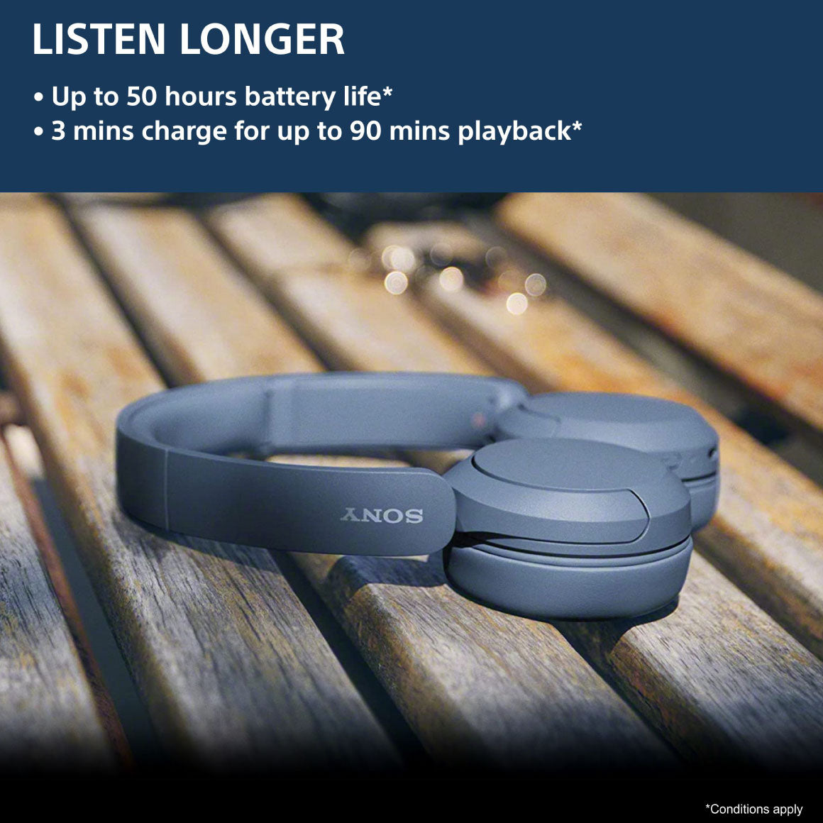 Buy WH-CH520 Wireless Headphones, Blue, Sony Store Online