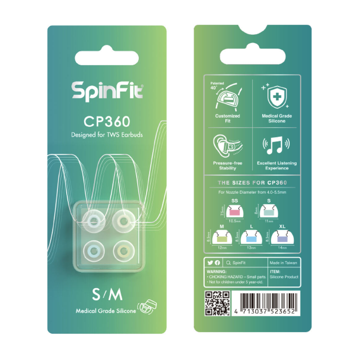 Headphone-Zone-SpinFit-CP360-M/S