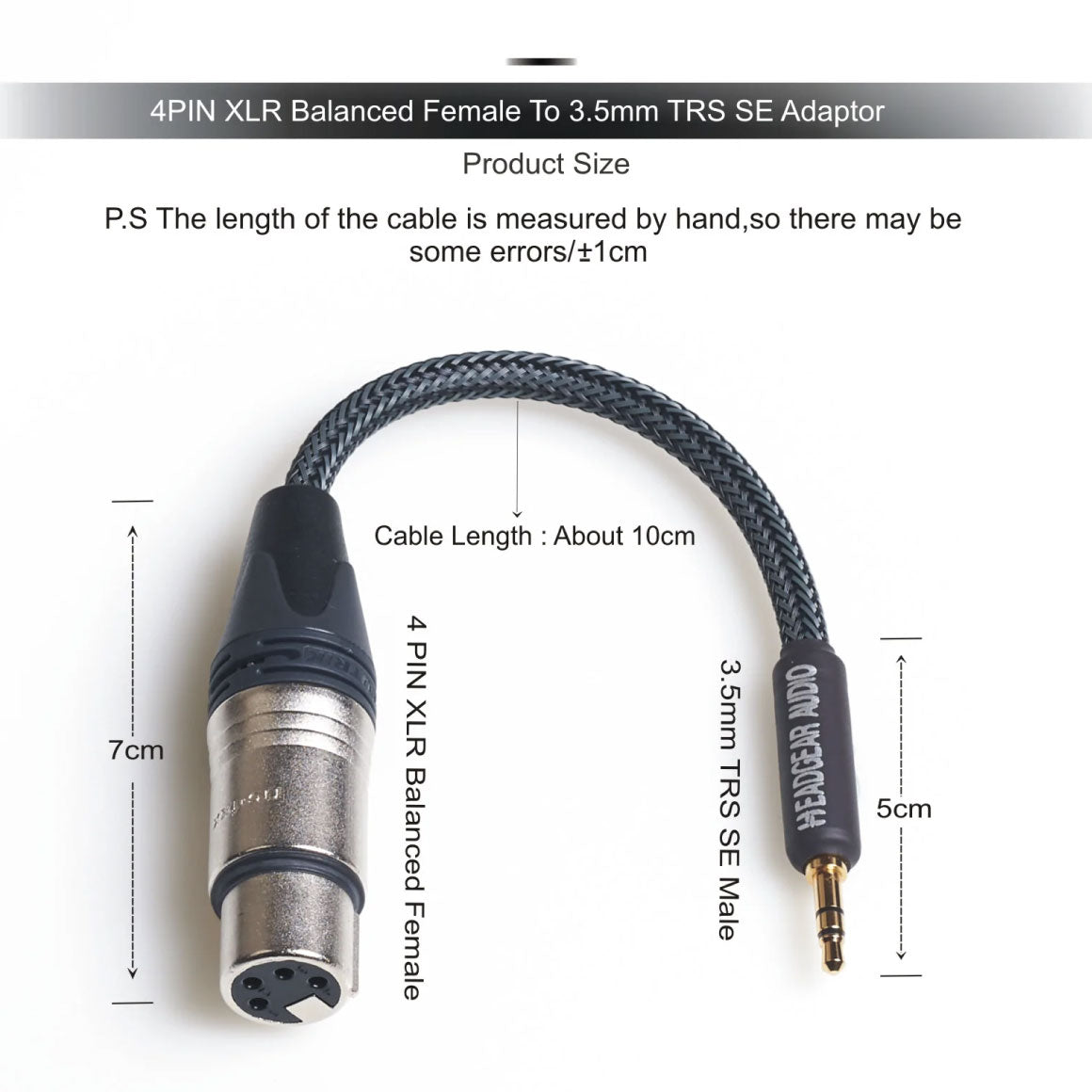 Headgear Audio - 4-Pin XLR Female to 3.5mm TRS Male Adaptor