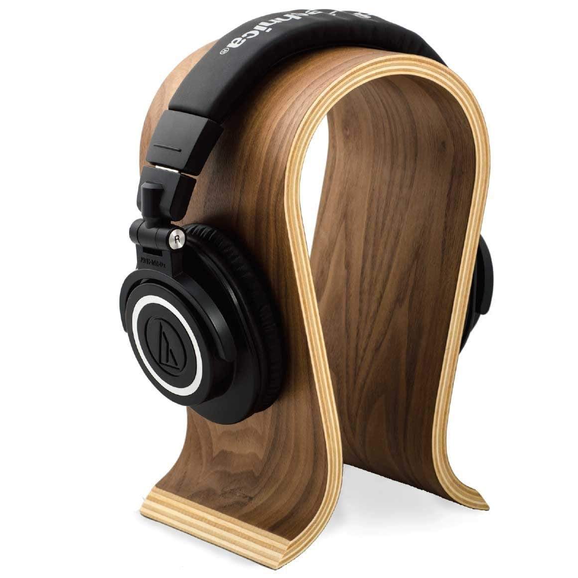 Headphone-Zone-Omega-Handcrafted Wooden Headphone Stand-Walnut