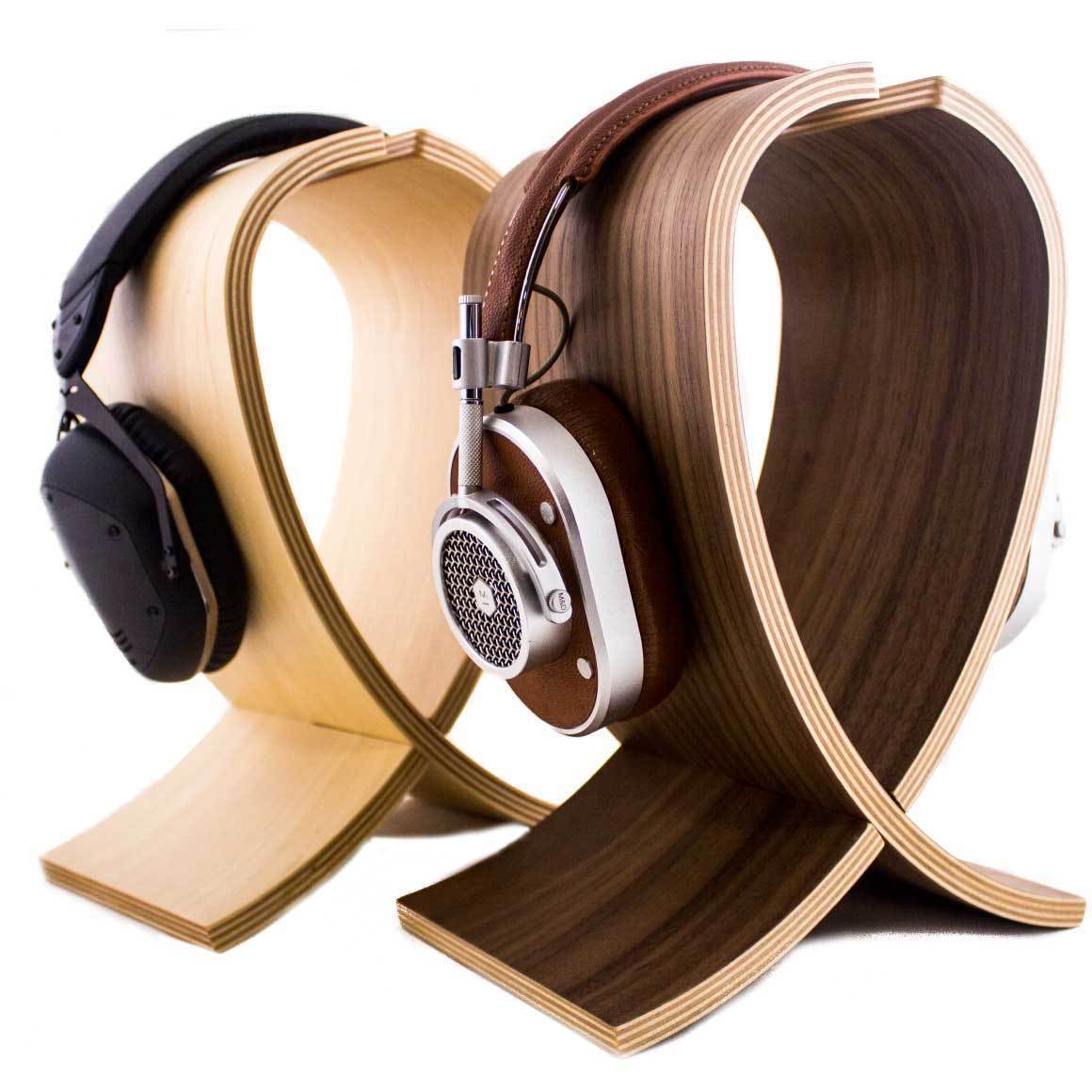 Headphone Zone - Helix - Handcrafted Wooden Headphone Stand-Walnut