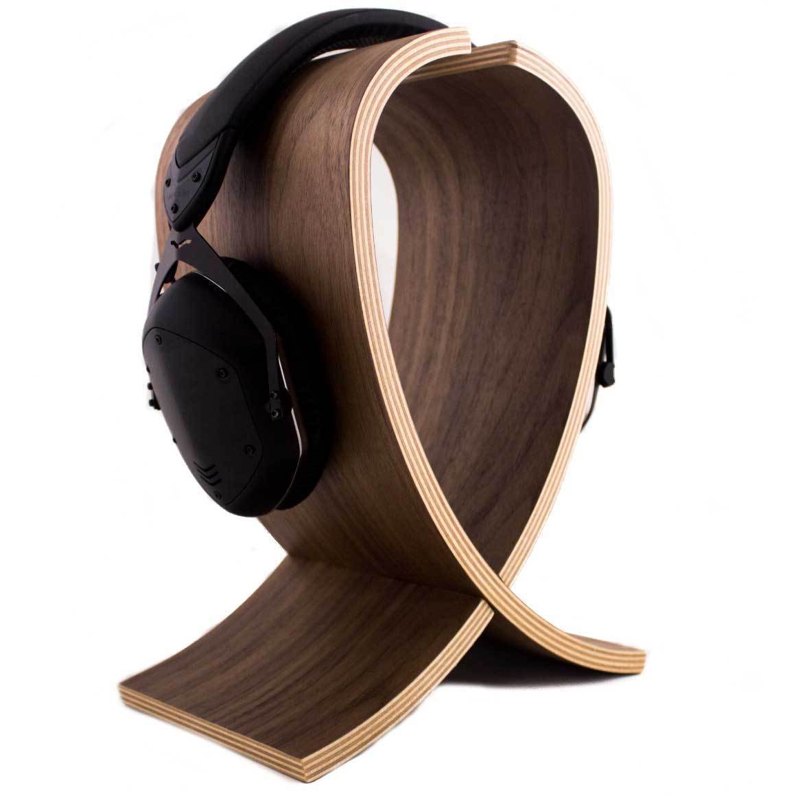 Headphone Zone - Helix - Handcrafted Wooden Headphone Stand-Walnut